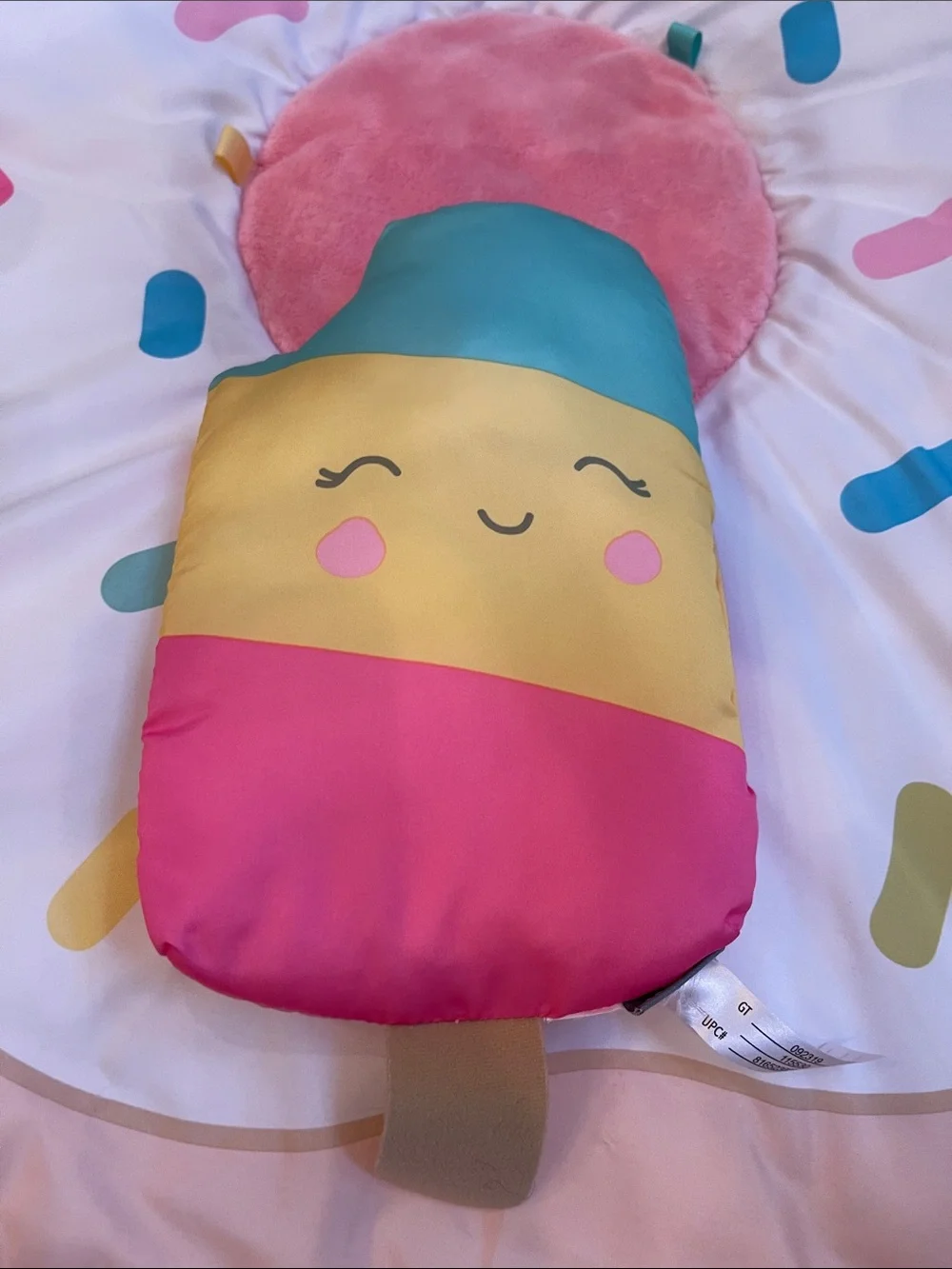Carter's Pink Donut Play Mat with Colorful Hanging Plush Toys